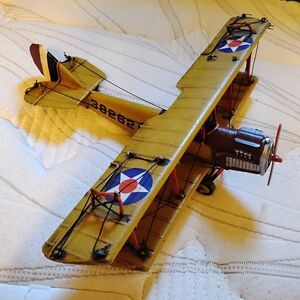 New 1918 Yellow Curtis JN-4:24 Iron Metal Model Airplane